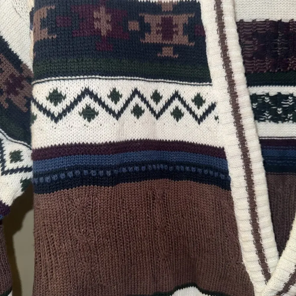 Vintage Grandpa Cardigan Bugle Boy Sweater Mens XL 90s Casual